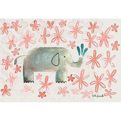 Floral Fox White Modern Wood Framed Art Print by Doucette, Katie