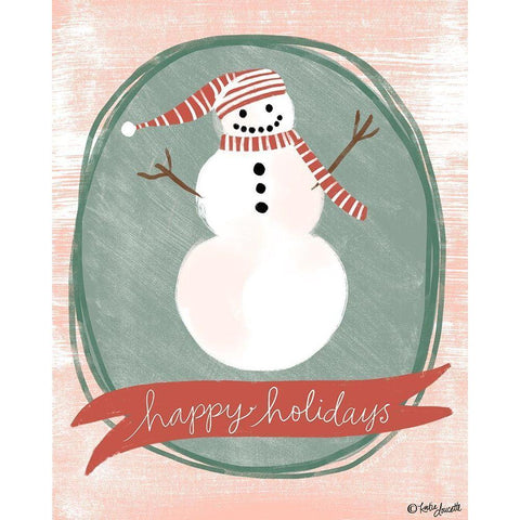 Happy Holidays White Modern Wood Framed Art Print by Doucette, Katie