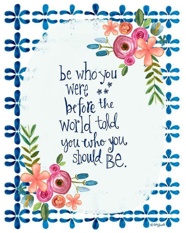 Be Who You Were White Modern Wood Framed Art Print with Double Matting by Doucette, Katie