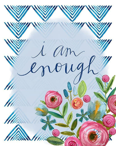 I Am Enough White Modern Wood Framed Art Print with Double Matting by Doucette, Katie