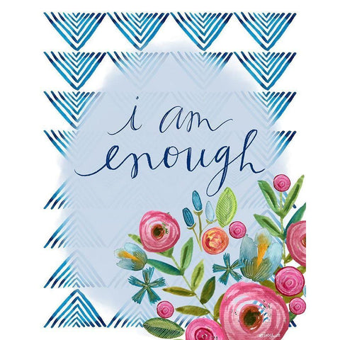 I Am Enough Gold Ornate Wood Framed Art Print with Double Matting by Doucette, Katie