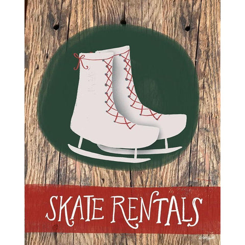 Skate Rentals Gold Ornate Wood Framed Art Print with Double Matting by Doucette, Katie