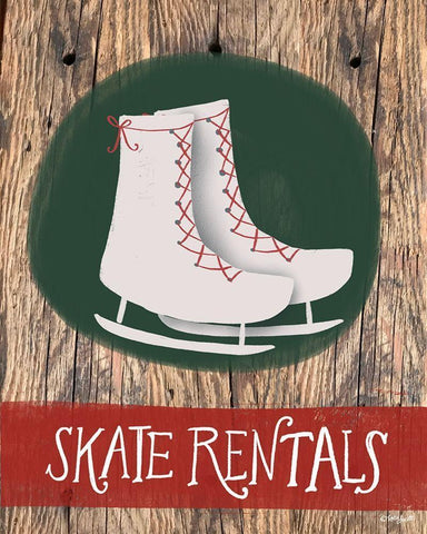 Skate Rentals Black Ornate Wood Framed Art Print with Double Matting by Doucette, Katie