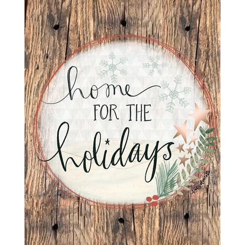 Home for the Holidays Gold Ornate Wood Framed Art Print with Double Matting by Doucette, Katie