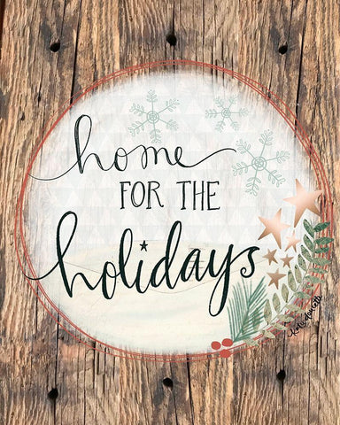 Home for the Holidays White Modern Wood Framed Art Print with Double Matting by Doucette, Katie