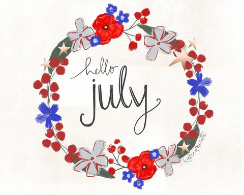 Hello July Black Ornate Wood Framed Art Print with Double Matting by Doucette, Katie