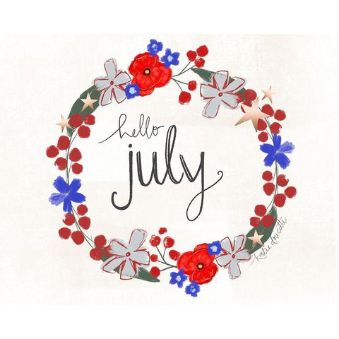 Hello July Gold Ornate Wood Framed Art Print with Double Matting by Doucette, Katie