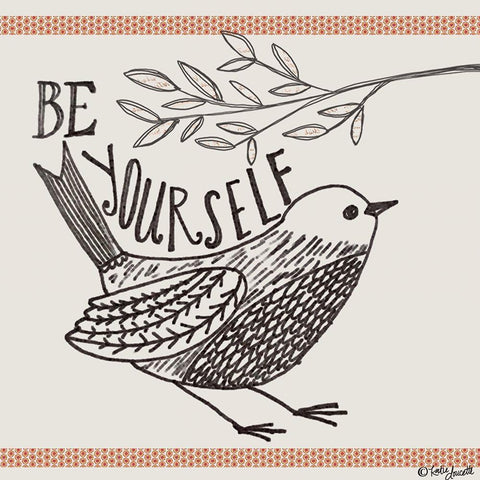 Be Yourself Black Ornate Wood Framed Art Print with Double Matting by Doucette, Katie