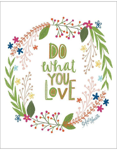 Do What You Love White Modern Wood Framed Art Print with Double Matting by Doucette, Katie