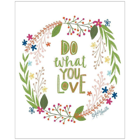 Do What You Love Black Modern Wood Framed Art Print by Doucette, Katie