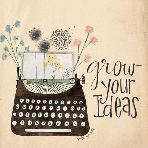 Grow Your Ideas Black Modern Wood Framed Art Print by Doucette, Katie