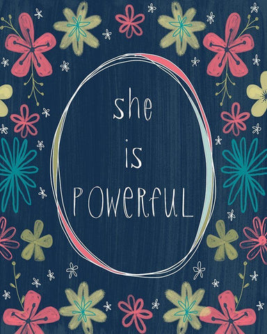 She is Powerful Black Ornate Wood Framed Art Print with Double Matting by Doucette, Katie