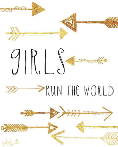 Girls Run the World White Modern Wood Framed Art Print with Double Matting by Doucette, Katie