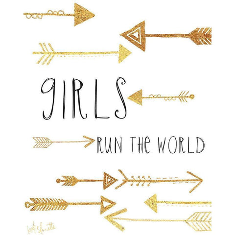 Girls Run the World Gold Ornate Wood Framed Art Print with Double Matting by Doucette, Katie