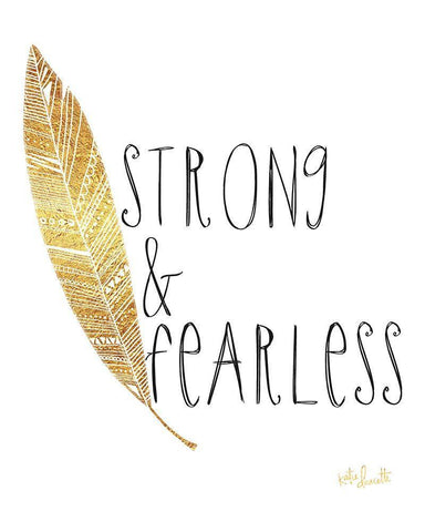 Strong and Fearless White Modern Wood Framed Art Print with Double Matting by Doucette, Katie