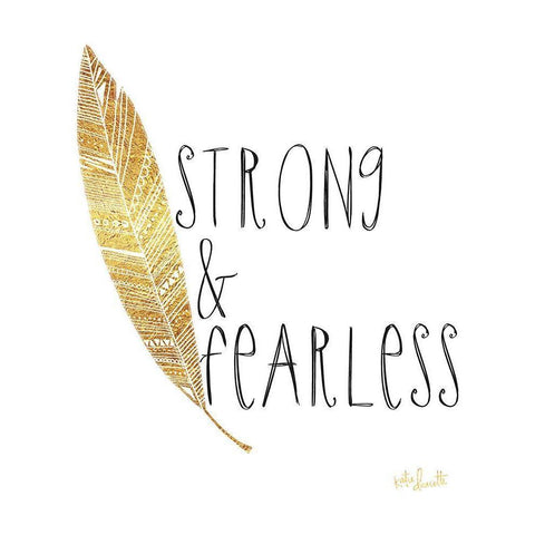 Strong and Fearless Black Modern Wood Framed Art Print with Double Matting by Doucette, Katie