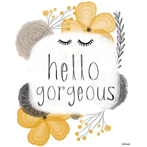 Hello Gorgeous White Modern Wood Framed Art Print by Doucette, Katie