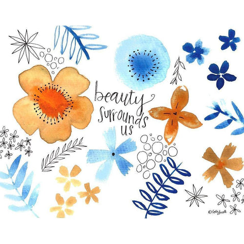 Beauty Surrounds Us Black Modern Wood Framed Art Print by Doucette, Katie