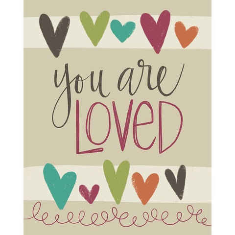 You Are Loved White Modern Wood Framed Art Print by Doucette, Katie