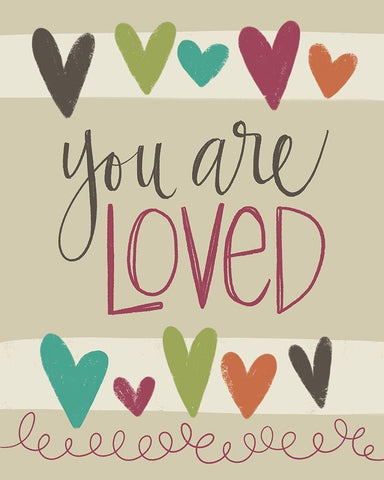 You Are Loved White Modern Wood Framed Art Print with Double Matting by Doucette, Katie