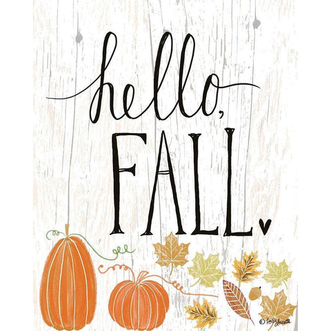 Hello Fall Black Modern Wood Framed Art Print with Double Matting by Doucette, Katie