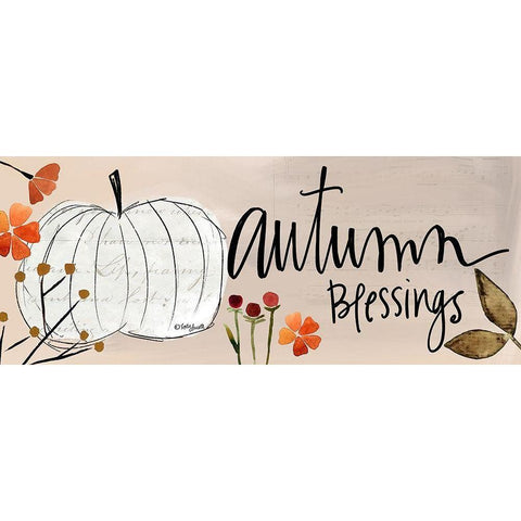 Autumn Blessings White Modern Wood Framed Art Print by Doucette, Katie