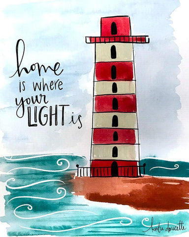 Home is Where Your Light Is White Modern Wood Framed Art Print with Double Matting by Doucette, Katie