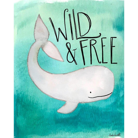 Wild Whale Black Modern Wood Framed Art Print with Double Matting by Doucette, Katie