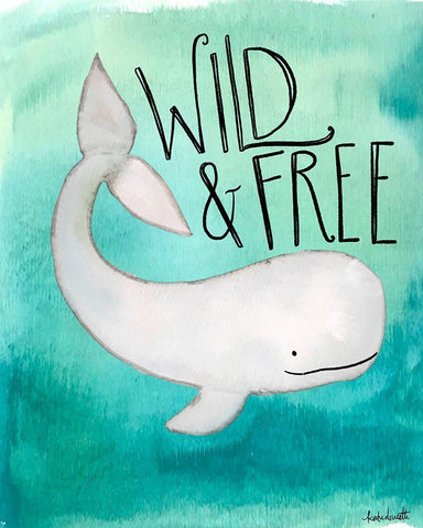 Wild Whale White Modern Wood Framed Art Print with Double Matting by Doucette, Katie