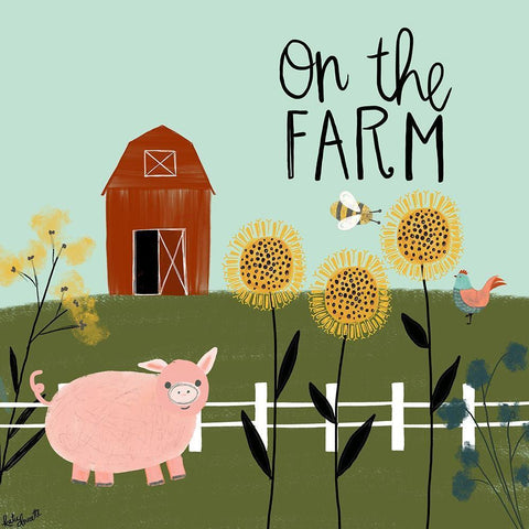 On the Farm Black Ornate Wood Framed Art Print with Double Matting by Doucette, Katie