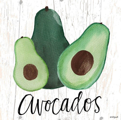 Avocados Black Ornate Wood Framed Art Print with Double Matting by Doucette, Katie