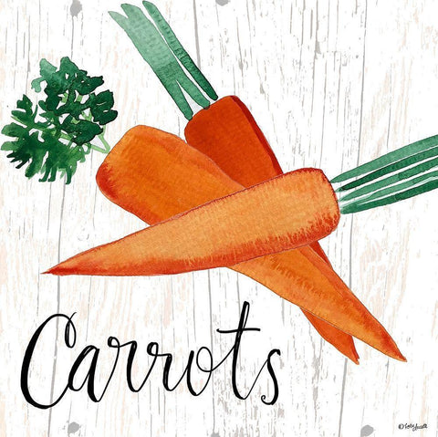 Carrots White Modern Wood Framed Art Print with Double Matting by Doucette, Katie