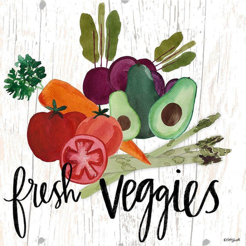 Fresh Veggies White Modern Wood Framed Art Print by Doucette, Katie