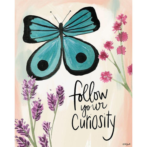 Follow Your Curiosity Black Modern Wood Framed Art Print with Double Matting by Doucette, Katie