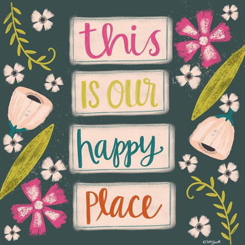 This is Our Happy Place Black Ornate Wood Framed Art Print with Double Matting by Doucette, Katie