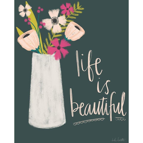 Life is Beautiful Black Modern Wood Framed Art Print with Double Matting by Doucette, Katie