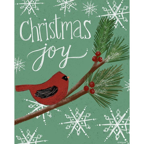 Christmas Joy White Modern Wood Framed Art Print by Doucette, Katie