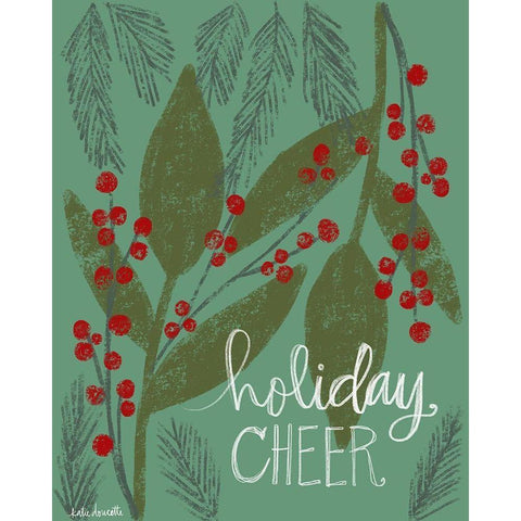 Holiday Cheer Black Modern Wood Framed Art Print by Doucette, Katie