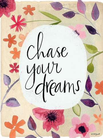 Chase Your Dreams White Modern Wood Framed Art Print with Double Matting by Doucette, Katie