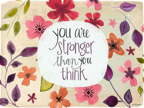 You Are Stronger Than You Think Black Ornate Wood Framed Art Print with Double Matting by Doucette, Katie