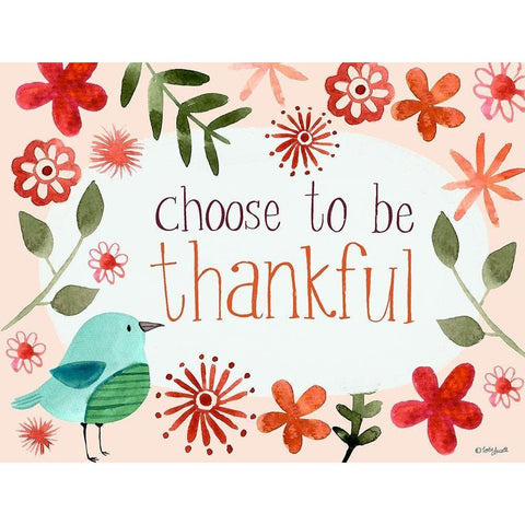 Choose to be Thankful White Modern Wood Framed Art Print by Doucette, Katie