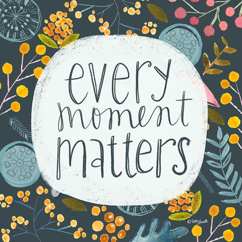 Every Moment Matters White Modern Wood Framed Art Print by Doucette, Katie