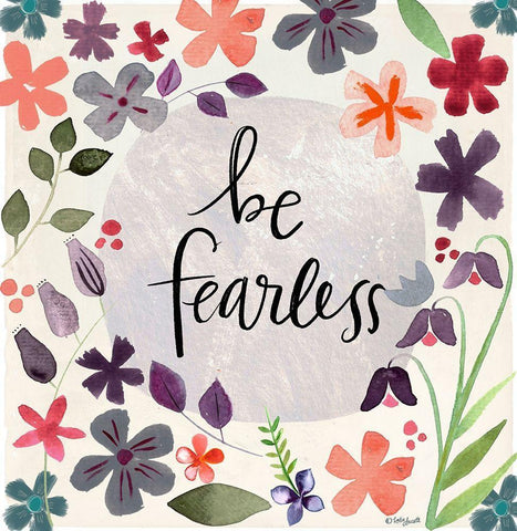 Be Fearless Black Ornate Wood Framed Art Print with Double Matting by Doucette, Katie