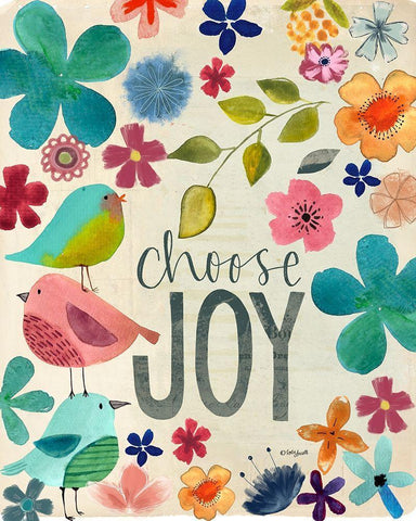 Choose Joy White Modern Wood Framed Art Print with Double Matting by Doucette, Katie