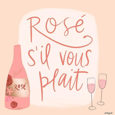 RosÃ© SÃ­l Vous Plait Black Ornate Wood Framed Art Print with Double Matting by Doucette, Katie