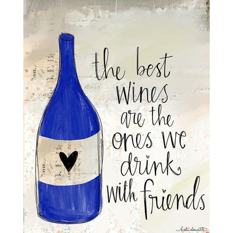 Wine and Friends White Modern Wood Framed Art Print by Doucette, Katie