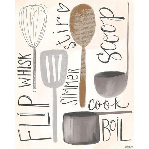 Kitchen Words Black Modern Wood Framed Art Print by Doucette, Katie