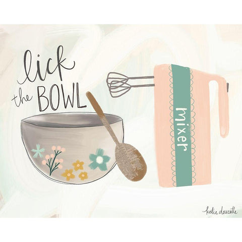 Lick the Bowl Black Modern Wood Framed Art Print with Double Matting by Doucette, Katie