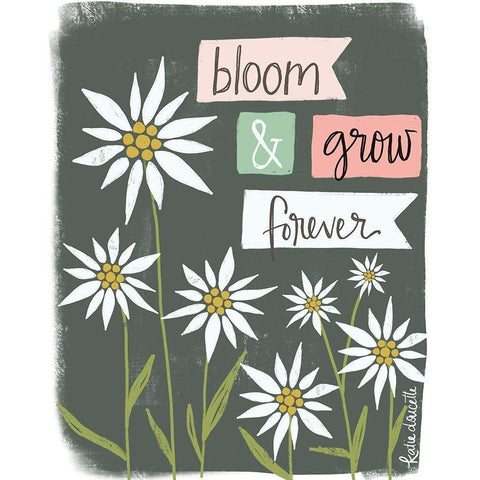 Bloom and Grow Forever White Modern Wood Framed Art Print by Doucette, Katie