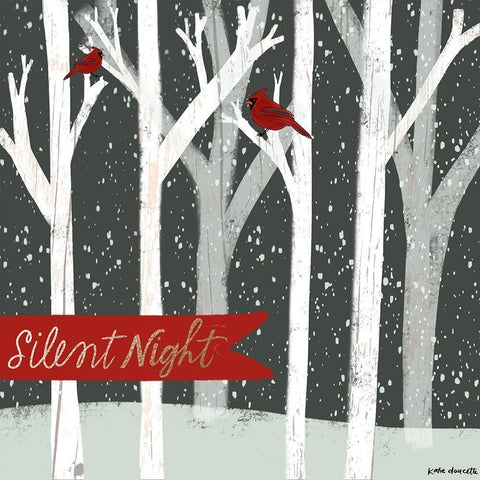 Silent Night Forest Black Modern Wood Framed Art Print with Double Matting by Doucette, Katie